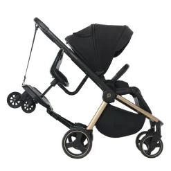 Skateboard met zitje Tony voor kinderwagen zwart