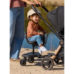 Skateboard met zitje Tony voor kinderwagen zwart