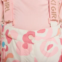 Skibroek met afneembare bretellen meisjes met print