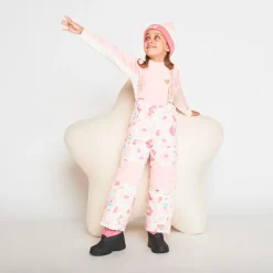Skibroek met afneembare bretellen meisjes met print