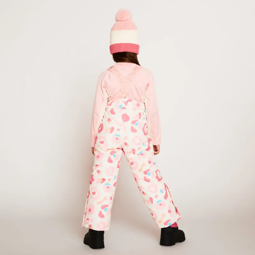 Skibroek met afneembare bretellen meisjes met print