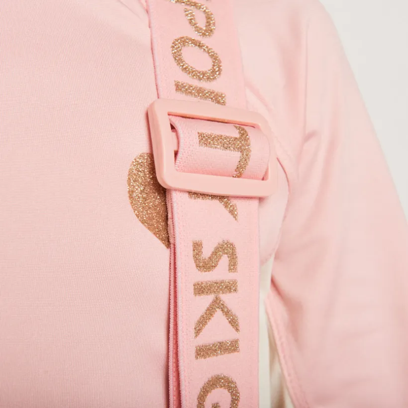 Skibroek met afneembare bretellen meisjes met print