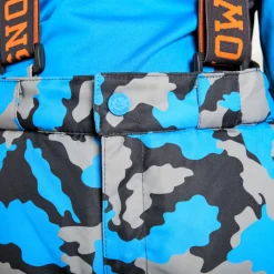 Skibroek met camouflageprint en afneembare bretellen jongens