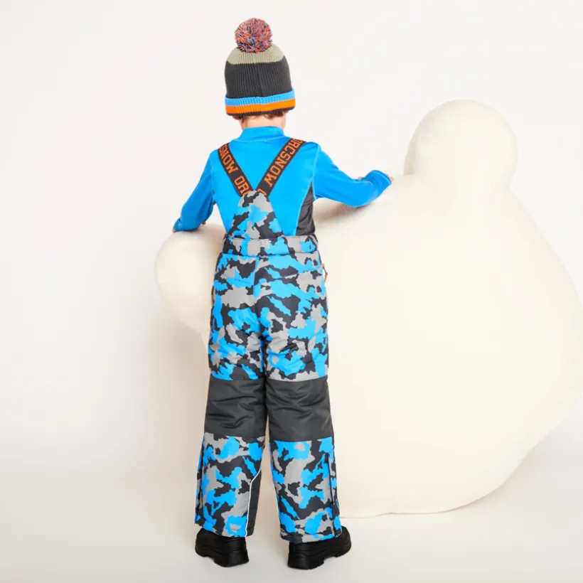 Skibroek met camouflageprint en afneembare bretellen jongens