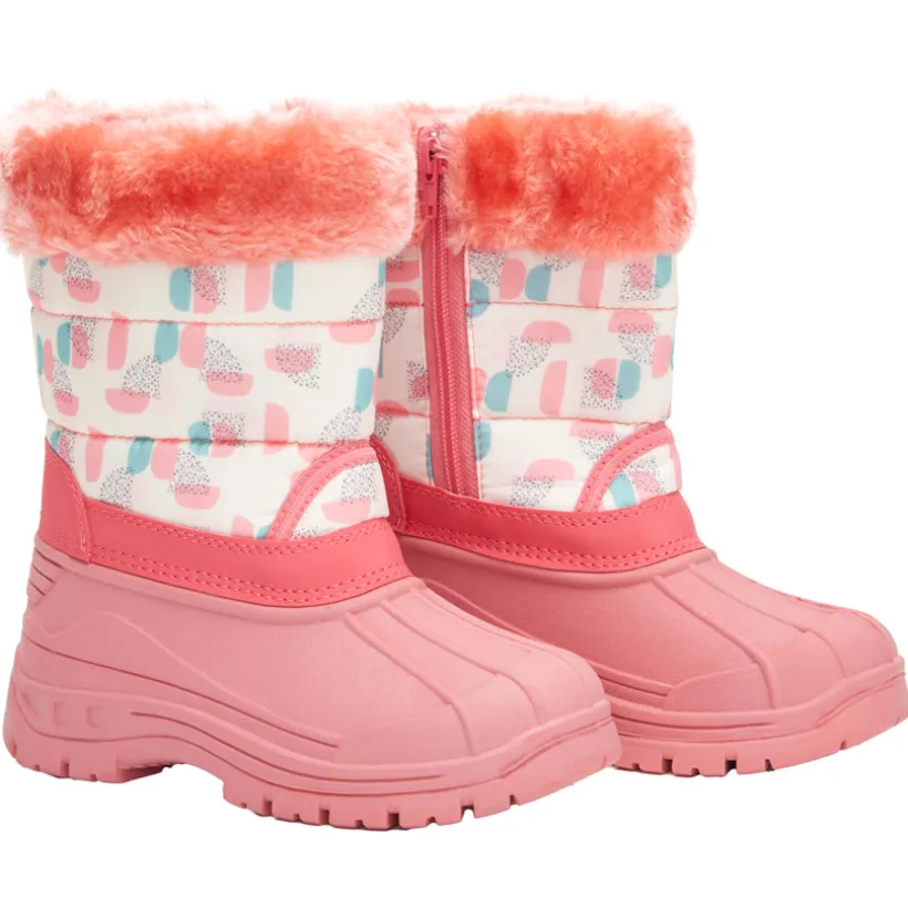 Ski- en sneeuwlaarzen met rits en nepbont voor babymeisjes