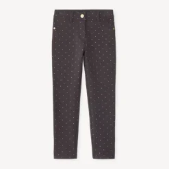 Skinny joggingbroek met glitterstippenprint meisjes