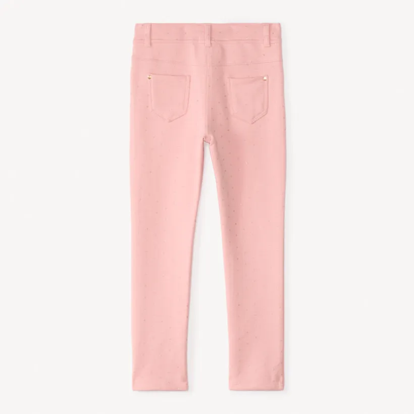 Skinny joggingbroek met glitterstippenprint meisjes