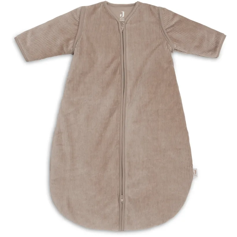 Slaapzak afritsbare mouwen 70cm rond Rib Milky Coffee
