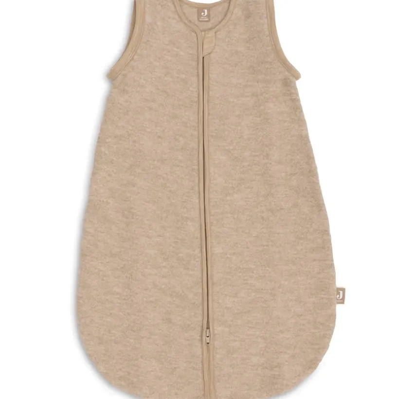 Slaapzak 90cm Merino Wol afritsbare mouwen Natural