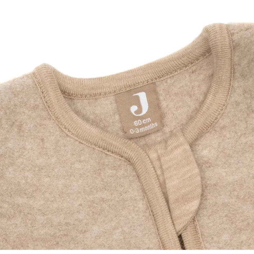 Slaapzak 90cm Merino Wol afritsbare mouwen Natural