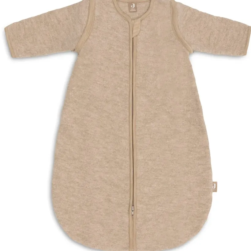 Slaapzak 90cm Merino Wol afritsbare mouwen Natural