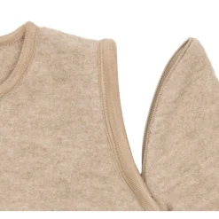 Slaapzak 90cm Merino Wol afritsbare mouwen Natural