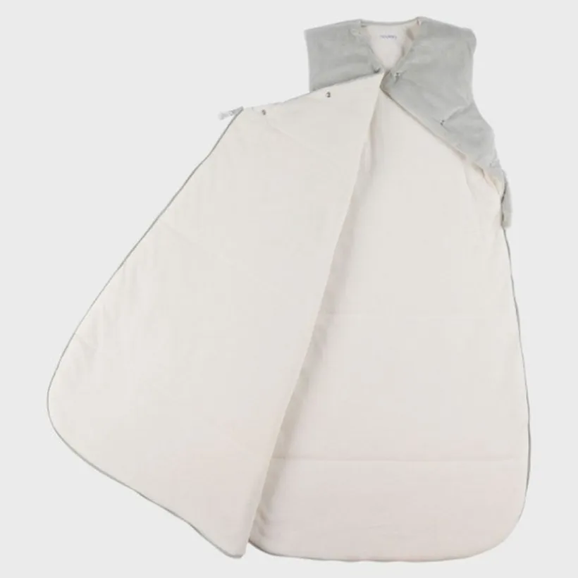 Slaapzak fluweel zonder mouwen 100cm Flufy Salie Ecru