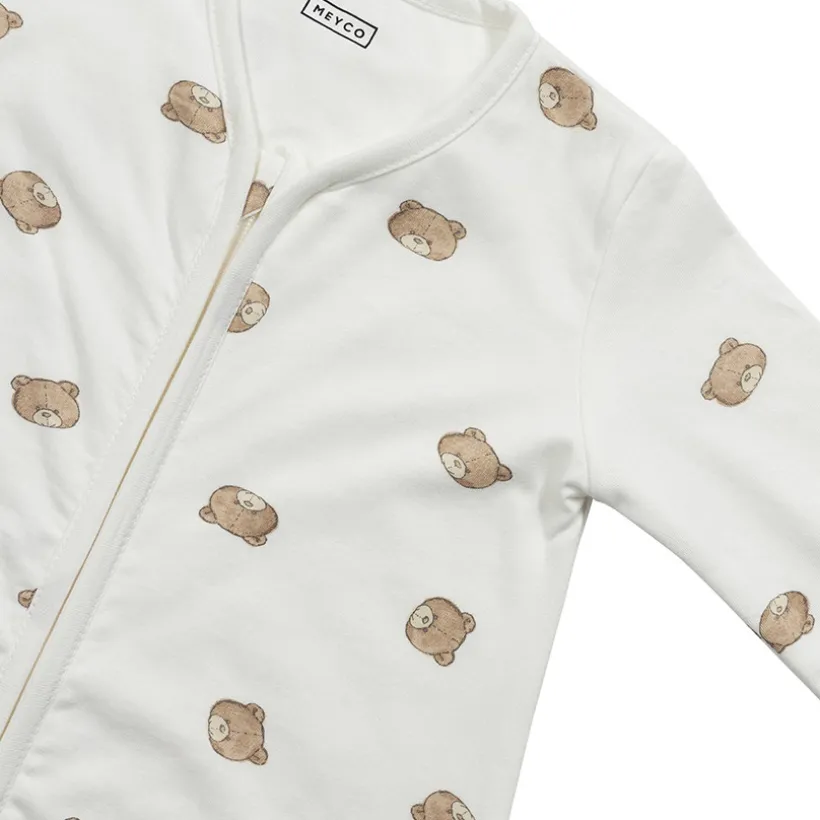 Slaapzak met vaste mouwen jersey Bear - Multicolor - 110 cm
