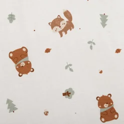 Slaapzak mouwloos TOG 3 in jersey met dierenprint uit collectie Roi des Forêts écru