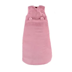 slaapzak mouwloos van namaakbont roze 100 cm TOG 2,0-3,5