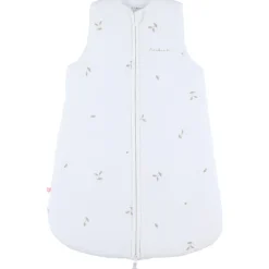 Slaapzak zonder mouwen 70cm Gewatteerde mousseline geborduurd Wit