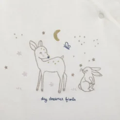 Slaapzak zonder mouwen TOG 3 in fluweel Little Deer écru