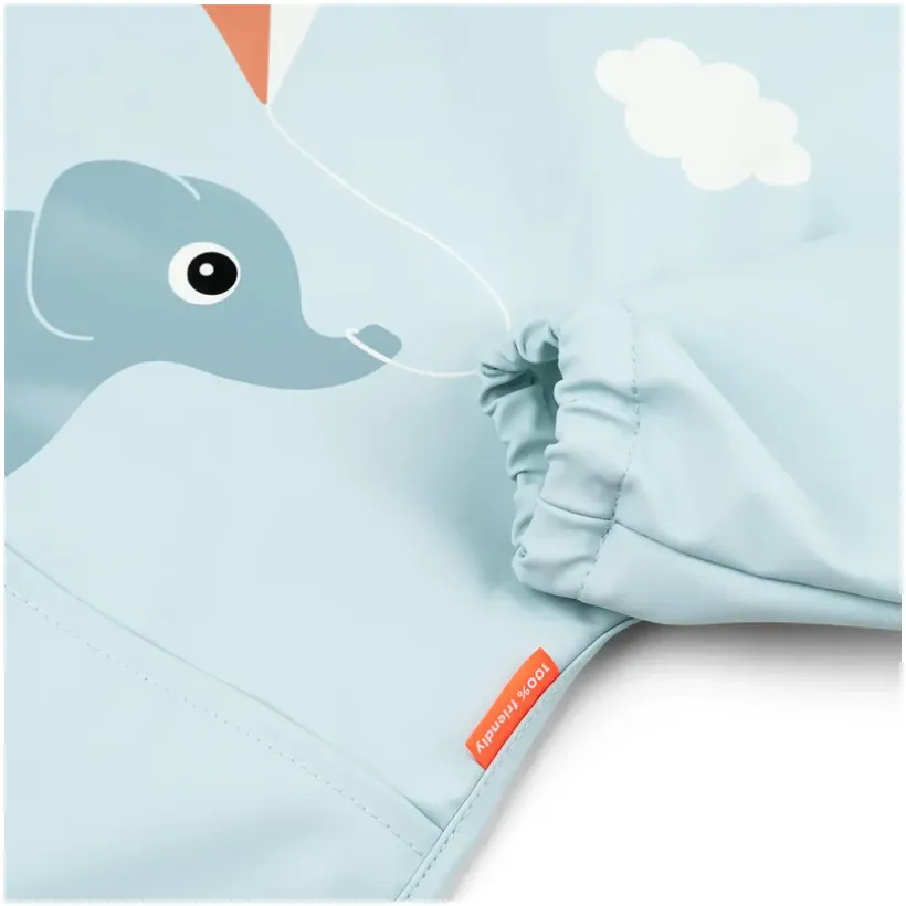 Slabbetje met mouwen en zakje Playground blauw