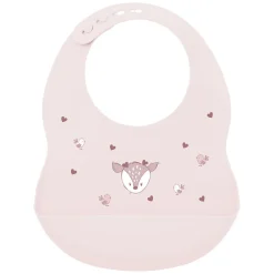 Slabbetje met opvangbakje Hert Roze