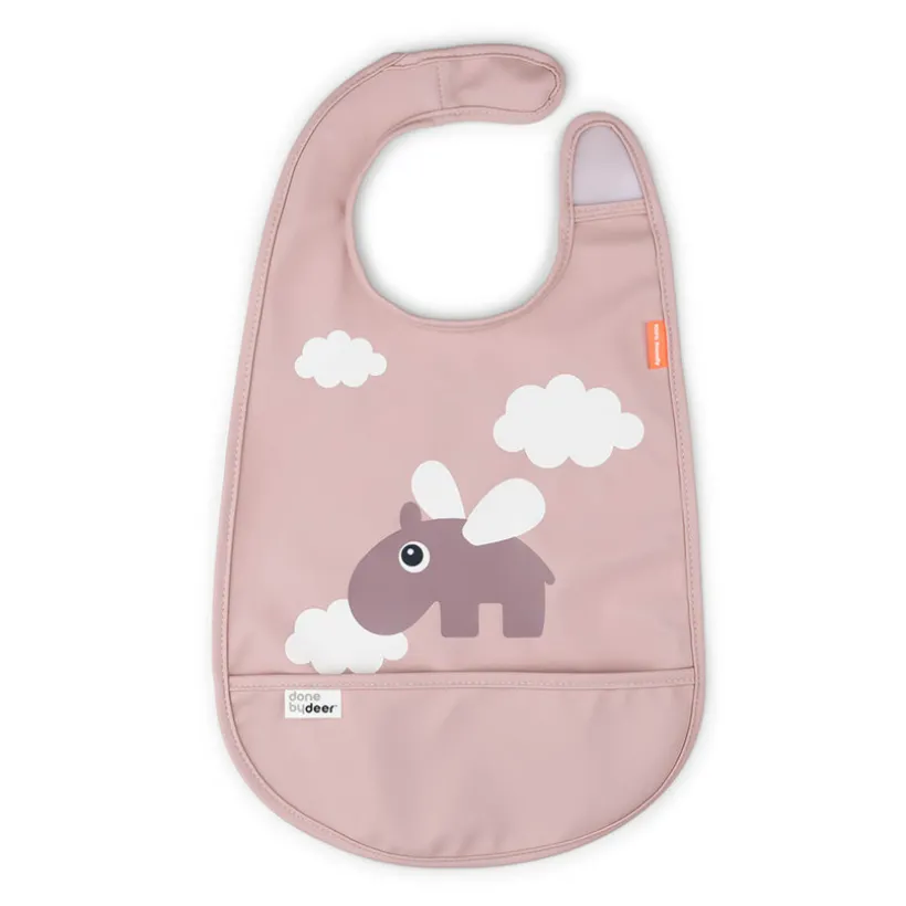 Slabbetje met velcro Happy Clouds Roze