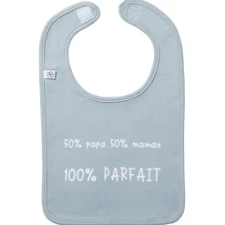 slabbetje 50% papa, 50% mama, blauwgrijs