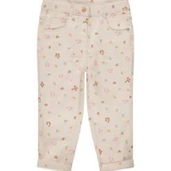Slim fit broek met print en jersey voering meisjes