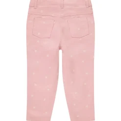 Slim fit broek met print en jersey voering meisjes