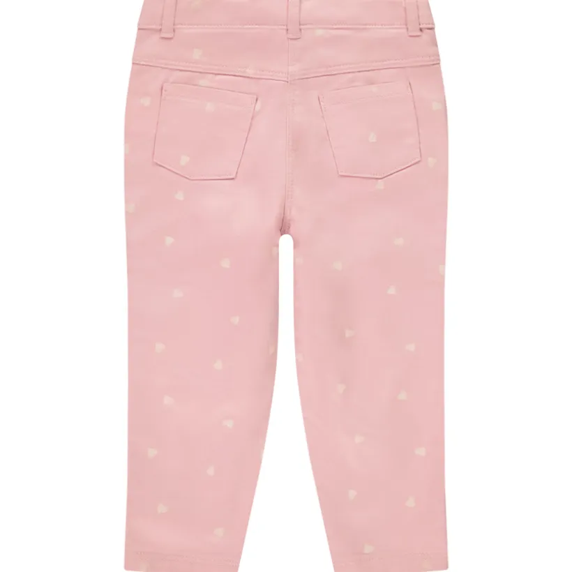 Slim fit broek met print en jersey voering meisjes