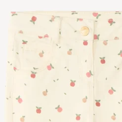 Slim fit broek voor babymeisjes met appelmotief