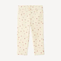 Slim fit broek voor babymeisjes met appelmotief