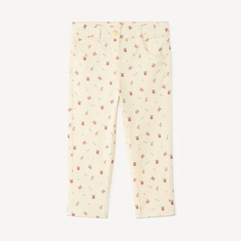 Slim fit broek voor babymeisjes met appelmotief
