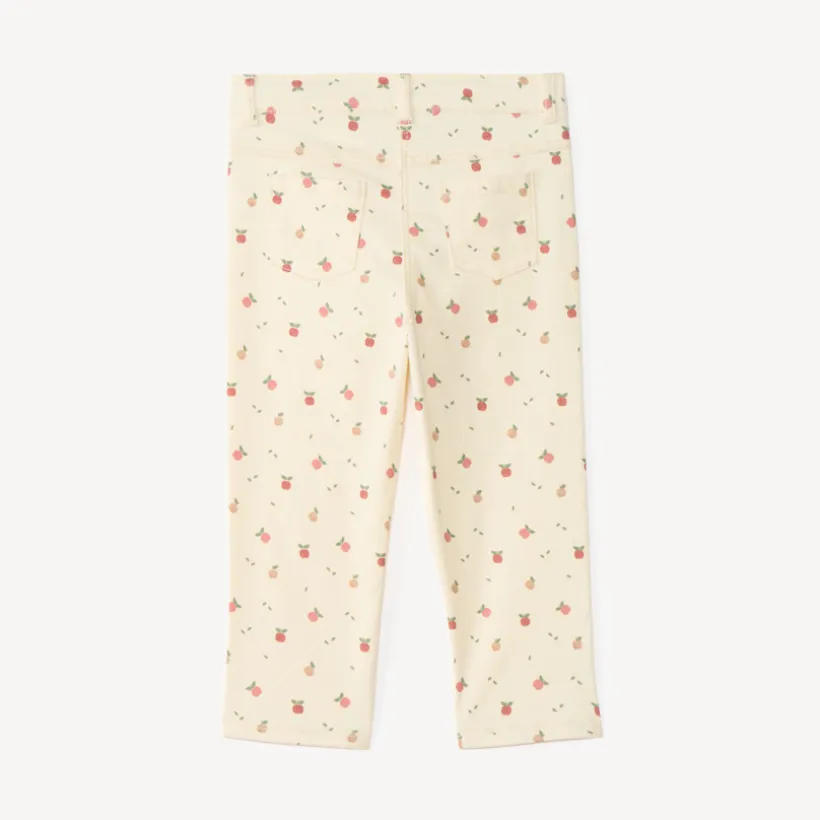 Slim fit broek voor babymeisjes met appelmotief