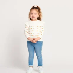 Slim fit jeans met katvormige zakken voor babymeisje