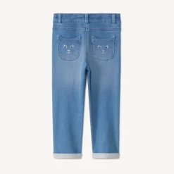 Slim fit jeans met katvormige zakken voor babymeisje