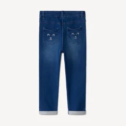 Slim fit jeans met katvormige zakken voor babymeisje