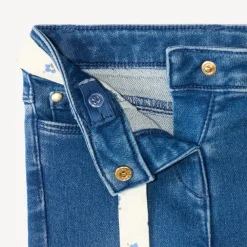 Slim fit jeans voor babymeisjes met stoffen riem