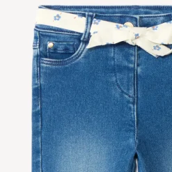 Slim fit jeans voor babymeisjes met stoffen riem