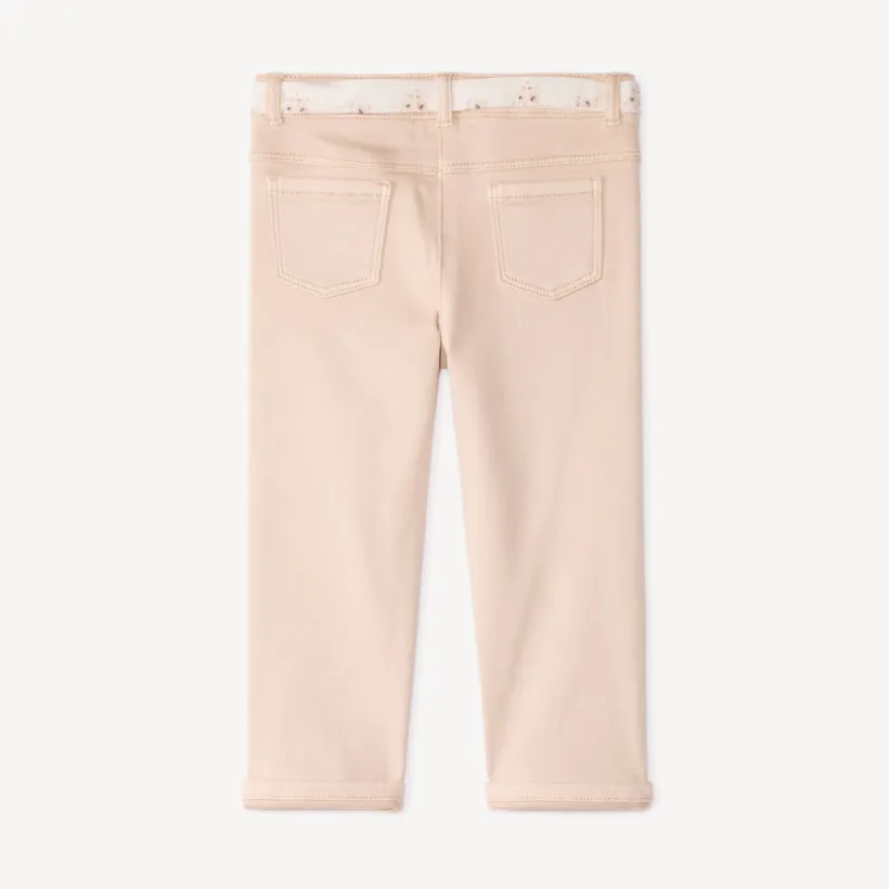 Slim fit jeans voor babymeisjes met stoffen riem