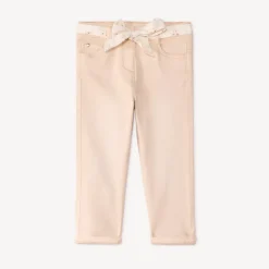 Slim fit jeans voor babymeisjes met stoffen riem