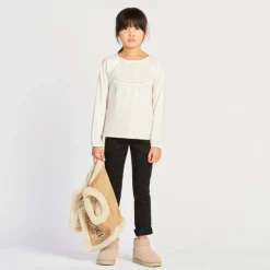 Slim fit joggingbroek in effen twill meisjes
