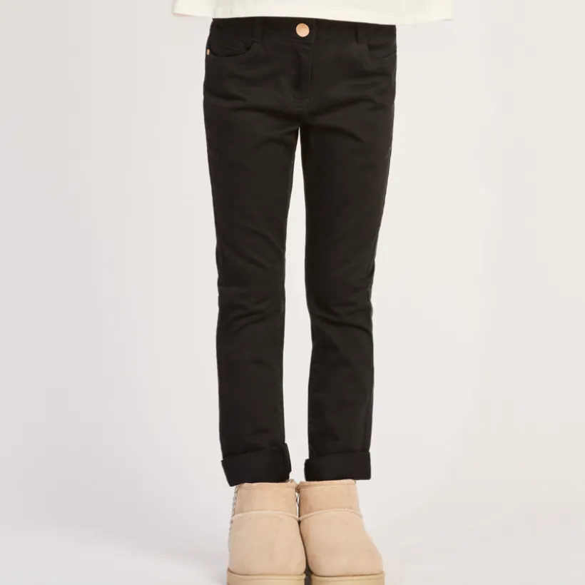 Slim fit joggingbroek in effen twill meisjes