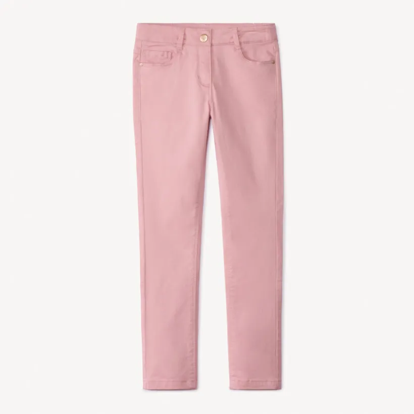 Slim fit joggingbroek in effen twill meisjes