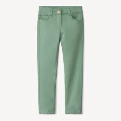 Slim fit joggingbroek in effen twill meisjes