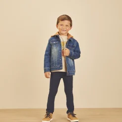 Slim fit jogging twill met crinkle-effect jongens