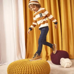 Slim fit jogging twill met crinkle-effect jongens