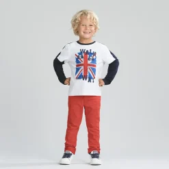 Slim fit jogging twill met crinkle-effect jongens