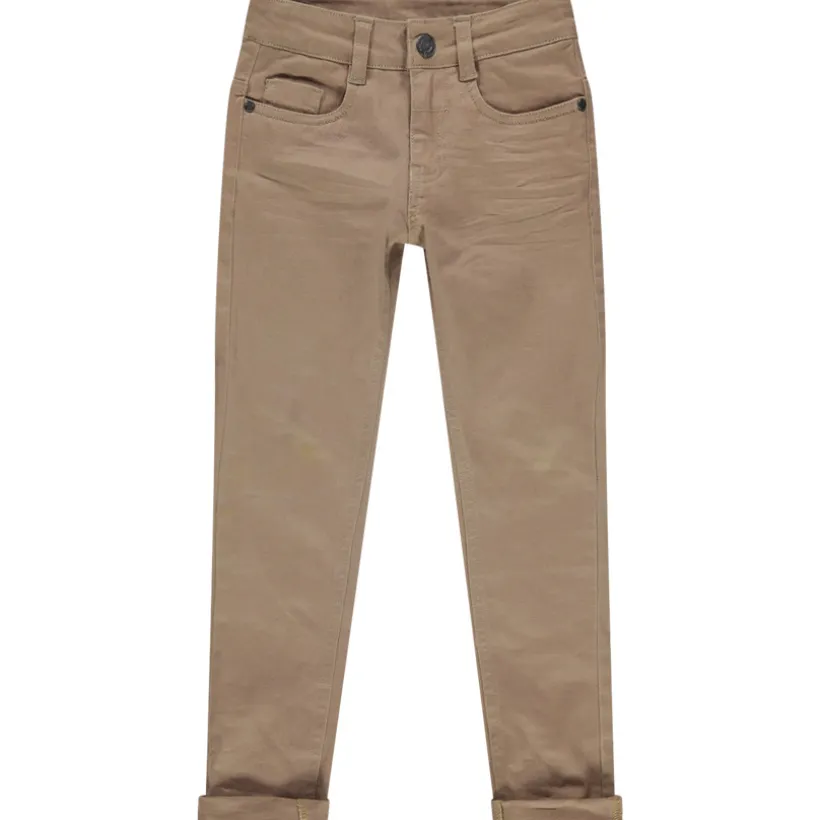 Slim fit jogging twill met crinkle-effect jongens