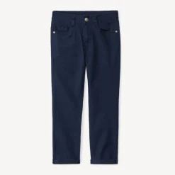 Slim fit twill jogging jongens in uni marineblauw