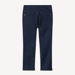 Slim fit twill jogging jongens in uni marineblauw